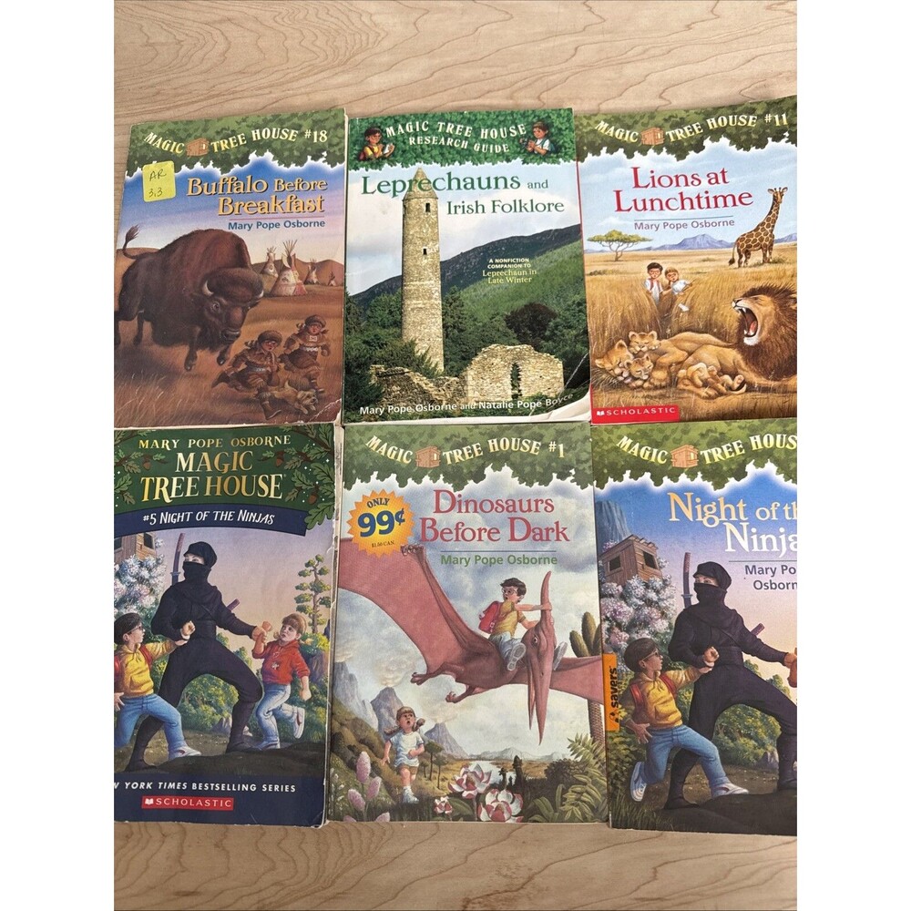 Magic Tree House Lot Of 6 Paperback   Books - Mary Pope Osborne 1,5,11,18 + 2